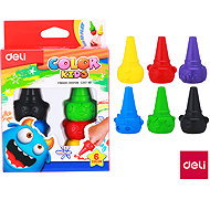 DELI colour Kids Fingers, 6 colours - Wax Crayons