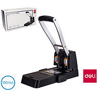 DELI large capacity all-metal, 150 sheets, black - Paper Punch