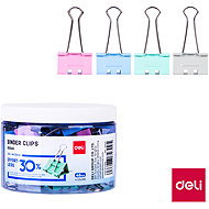 DELI Binder clip effortless 25 mm, pastel colours - pack of 48 - Document Clip