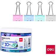 DELI Binder clip effortless 32 mm, pastel colours - pack of 24 - Document Clip