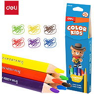 DELI colour Kids triangular JUMBO 6 colours - Coloured Pencils