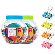 DELI 19 mm, Farbmischung - Dose 25 Stück - Binder-Clip