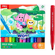 DELI JUMBO WOW EC170-12 12 Colours - Felt Tip Pens