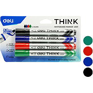 DELI THINK U001 für die Tafel, rund, 2 mm - Set mit 4 Farben - Marker-Set