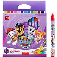 DELI Paw Patrol Round 12 Colours, Purple Case - Wax Crayons
