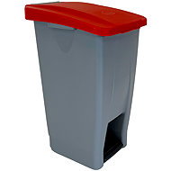 Denox Footprint waste bin for separated waste 60 l, red lid, plastic with wheels - Rubbish Bin