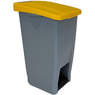 Denox Footprint waste bin for separated waste 60 l, yellow lid, plastic with wheels - Rubbish Bin