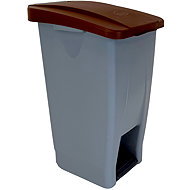 Denox Footprint waste bin for separated waste 60 l, brown lid, plastic with wheels - Rubbish Bin