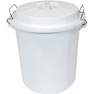 Denox Waste container with lid INDUSTRIAL, 50 l gastro, closure, white, rigid plastic - Rubbish Bin