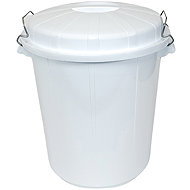 Denox Waste container with lid INDUSTRIAL, 70 l gastro, closure, white, rigid plastic - Rubbish Bin