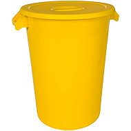 Denox Waste container with lid INDUSTRIAL, 100 l, gastro, yellow, rigid plastic - Rubbish Bin