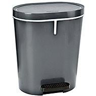 Denox Oval pedal bin 25 L, plastic, anthracite - Rubbish Bin