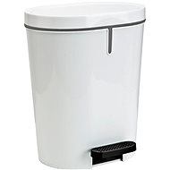 Denox Oval pedal bin 25 L, plastic, white - Rubbish Bin
