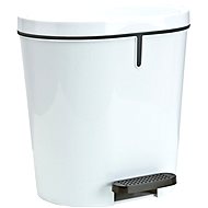 Denox Oval pedal bin 8 L, plastic, white - Rubbish Bin