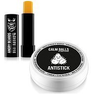 ANGRY BEARDS Lip Balm and AntiStick Calm Balls, 100ml - Men's Cosmetic Set