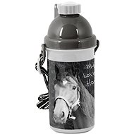 PASO Plastic bottle 500 ml Horse black - Children's Water Bottle