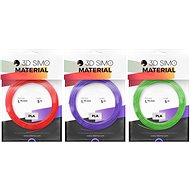 3DSimo Filament PLA II - red, purple, green 15m - 3D Pen Filament