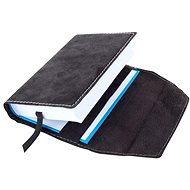 Book cover leather with bookmark Brown dark - Book Cover