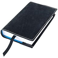 Book cover leather with bookmark Black metal - Book Cover