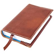 Book cover leather with bookmark Brown copper - Book Cover