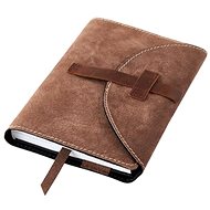 Leather book cover with buckle Brown - Book Cover
