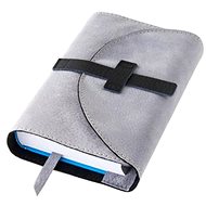 Leather book cover with buckle Grey - Book Cover
