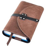 Book cover with clasp with rivets XL Brown suede - Book Cover