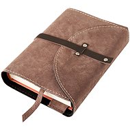 Book cover with clasp with rivets Brown suede - Book Cover
