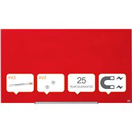 NOBO DIAMOND Glass 126x71.1cm red - Magnetic Board
