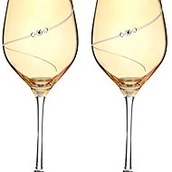 Diamante white wine glass Silhouette City Amber with Swarovski rhinestones 360 ml 2KS - Glass
