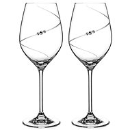 Diamante white wine glass Silhouette City with Swarovski rhinestones 360ml 2KS - Glass