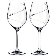 Diamante red wine glass Silhouette City with Swarovski rhinestones 470 ml 2KS - Glass