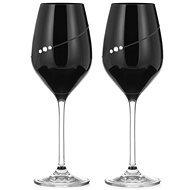 Diamante white wine glass Silhouette City Black with Swarovski rhinestones 360 ml 2KS - Glass