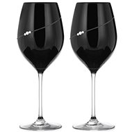 Diamante red wine glass Silhouette City Black with Swarovski rhinestones 470 ml 2KS - Glass
