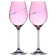 Diamante white wine glass Silhouette City Pink with Swarovski rhinestones 360ml 2KS - Glass