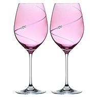 Diamante red wine glass Silhouette City Pink with Swarovski rhinestones 470ml 2KS - Glass