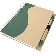 Lined notepad and ballpoint pen G01.2658 green - Notepad