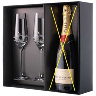 Diamante Gift set of champagne glasses Swarovski Venezia 230 ml 2 pcs - Glass