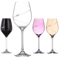 Diamante Set of coloured white wine glasses Silhoutte City Selection 360 ml 4 pcs - Glass