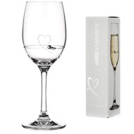 Diamante White wine glass with Swarovski crystals Petit Heart 240 ml 1 pc - Glass