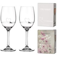 Diamante White wine glass with Swarovski crystals Petit Heart 240 ml 2 pcs - Glass