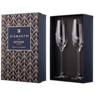 Diamante Champagne glasses Diamond Ring with Swarovski crystals 210 ml 2 pcs - Glass