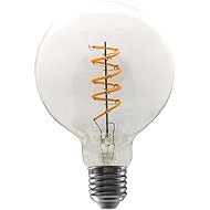 Diolamp LED Spiral Filament bulb Globe clear G95 4W, 230V, E27, 1800K, 300Lm, 360°, Dim - LED Bulb