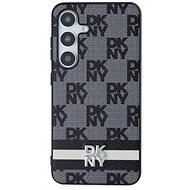 DKNY PU Leather Checkered Pattern and Stripe Back Cover for Samsung Galaxy S24+ Black - Phone Cover