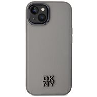 DKNY PU Leather Stack Logo Magsafe Back Cover for iPhone 15 Grey - Phone Cover