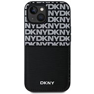 DKNY PU Leather Repeat Pattern Card Pocket Back Cover for iPhone 15 Black - Phone Cover