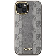 DKNY PU Leather Checkered Pattern Magsafe Back Cover for iPhone 15 Beige - Phone Cover