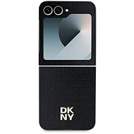 DKNY PU Leather Repeat Pattern Stack Logo Back Cover for Samsung Galaxy Z Flip6 Black - Phone Cover
