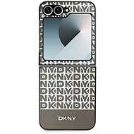 DKNY PU Leather Repeat Pattern Bottom Stripe Back Cover for Samsung Galaxy Z Flip6 Brown - Phone Cover