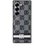 DKNY PU Leather Checkered Pattern and Stripe Back Cover for Samsung Galaxy Z Fold6 Black - Phone Cover